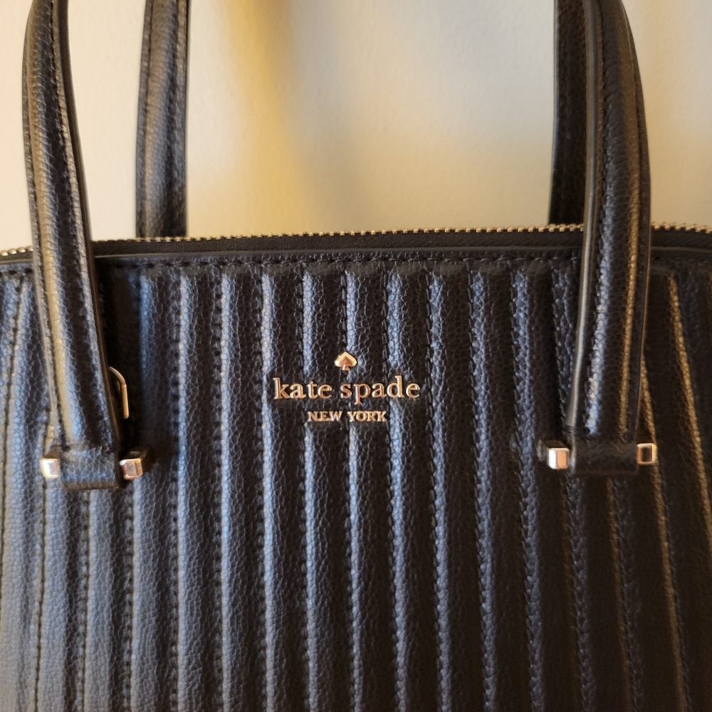 Kate Spade Patterson Drive Quilted Dome Satchel In Black. With Crossbody. - Picture 4 of 7